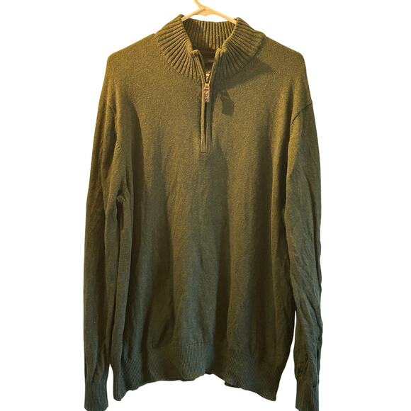 Eddie Bauer green mock neck sweater men’s XL preppy business casual - Picture 1 of 6